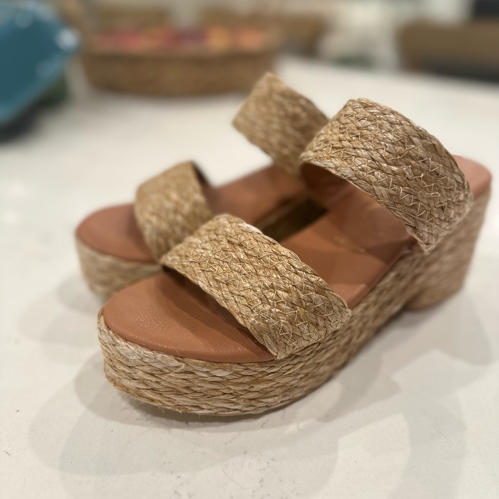 Matisse Rattan Strap Wedge Heels